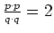 $ \frac{p\cdot{}p}{q\cdot{}q}=2$