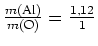 $ \frac{m(\text{Al})}{m(\text{O})}=\frac{1,12}{1}$