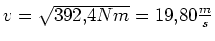 $ v=\sqrt{392,4Nm}=19,80\frac{m}{s}$
